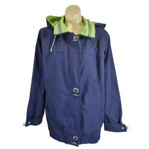 North Crest Jacket Blue Green‎ Full Zip Pullover Hooded Women's Medium